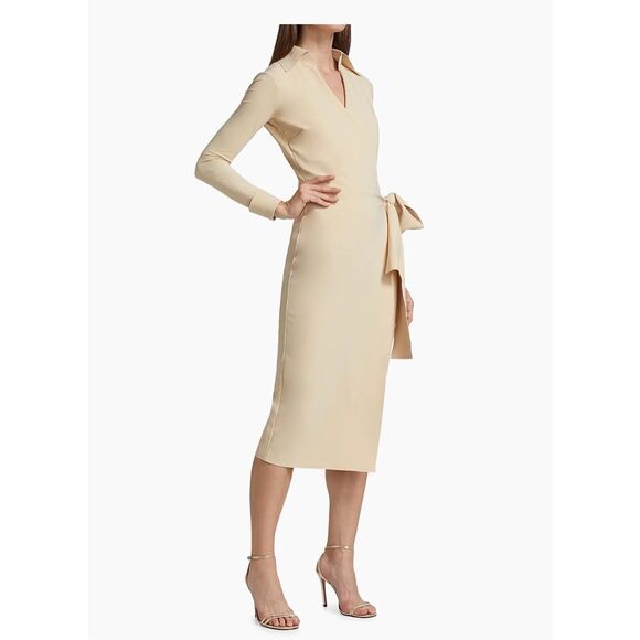 Chiara Boni La Petite Robe Womens Kamala Matte Jersey Wrap Dress Desert 16 - Picture 2 of 11